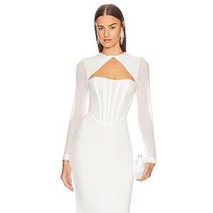 Bardot Cream Long Sleeve Dress